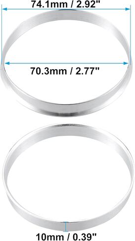 ACROPIX 70.3mm to 74.1mm Universal Car Hub Centric Rings Silver Tone - Pack of 2 in Saudi Arabia