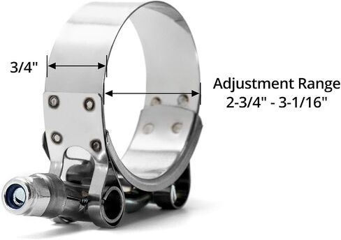 QWORK 2.5" T-Bolt Hose Clamp Stainless Steel, 4 Pack Working Range 70mm - 78mm for 2.5" Hose ID, Turbo Intake Intercooler Hose Clamp in Saudi Arabia