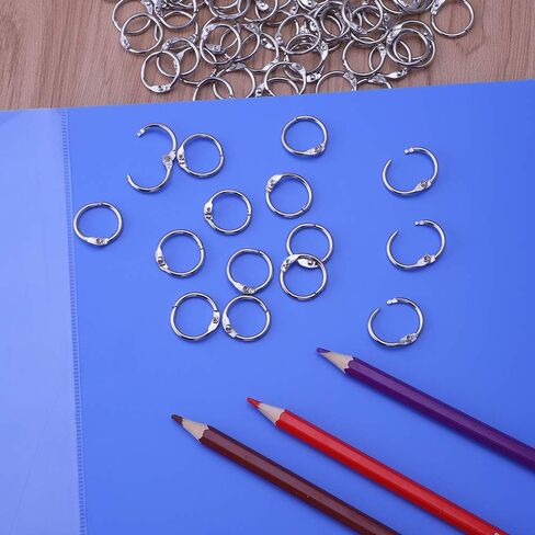 حلقات Antner Binder مقاس 0.75 بوصة حلقات كتب معدنية مطلية بالنيكل حلقات فضفاضة من أوراق الشجر حلقات مفاتيح حلقات ورقية لبطاقات الفهرسة وحلقات بطاقات فلاش للمدرسة والمكتب والمنزل، 120 حزمة in Kuwait