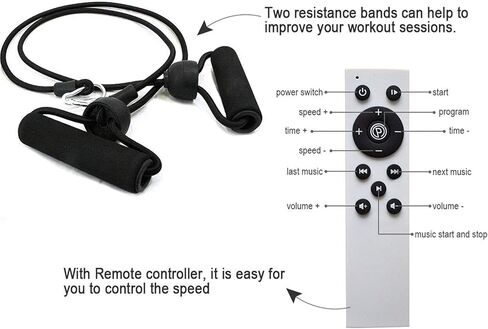 آلة تمرين لوحة الاهتزاز، آلة منصة اهتزاز الجسم بالكامل لفقدان الوزن وتدريبات القوة واللياقة البدنية. معدات تمارين اللياقة البدنية المنزلية مع أشرطة المقاومة (أسود) in Kuwait