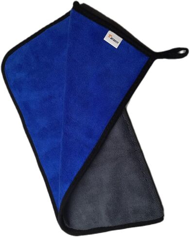 SOFTBATFY Large Thick Car Drying Microfiber Towel 800GSM Automotive No Scratch Lint Free Drying Cloth for Entire Vehicle (36 x 24inches,Grey-Blue,1pack) in Kuwait