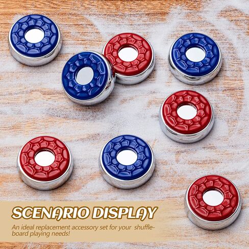 8 Pcs Dia. 2-1/8'' 53 mm Shuffleboard Pucks Set Indoor Table Shuffleboard Accessories Red and Blue Shuffleboard Pucks Equipment for Family Fun Home Games in Saudi Arabia