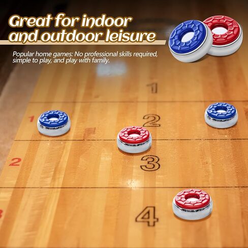 8 Pcs Dia. 2-1/8'' 53 mm Shuffleboard Pucks Set Indoor Table Shuffleboard Accessories Red and Blue Shuffleboard Pucks Equipment for Family Fun Home Games in Saudi Arabia