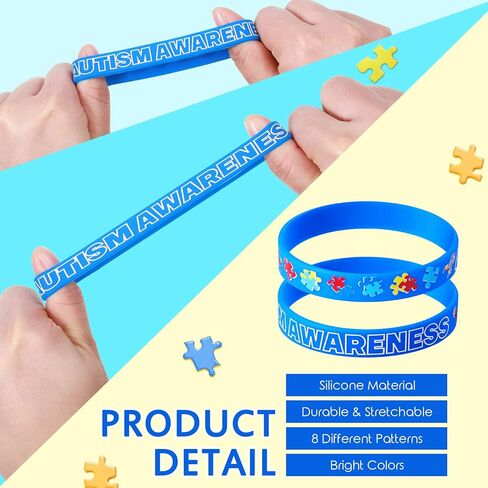 Autism Bracelet Inspirational Autism Awareness Wristbands Autism Colorful Silicone Motivational Wristbands for Kids Adult Man Woman Gifts in Saudi Arabia