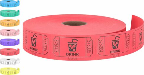 Tacticai 1000 Raffle Tickets, Drink, Purple (8 Color Selection), Single Roll for Events, Entry, Class Reward, Fundraiser & Prizes in Saudi Arabia
