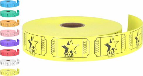 تذاكر سحب Tacticai 1000، نجمة، أصفر (8 ألوان مختارة)، لفة واحدة، تذكرة للأحداث، الدخول، مكافأة الدرجة، جمع التبرعات والجوائز in Kuwait