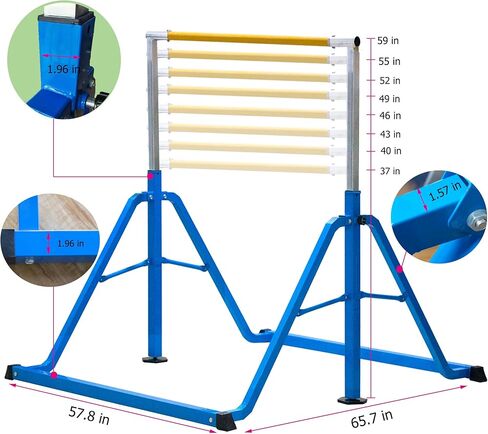 Gymnastics Bar,Kids Gymnastics Bar, Monkey Bars for Backyard,8 Heights Adjustable Folding Monkey Bars for Backyard in Kuwait