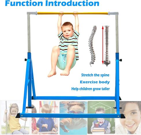 Gymnastics Bar,Kids Gymnastics Bar, Monkey Bars for Backyard,8 Heights Adjustable Folding Monkey Bars for Backyard in Kuwait