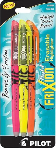 Pilot, FriXion Light Erasable Highlighters, Chisel Tip, Pack of 3, Assorted Colors in Kuwait