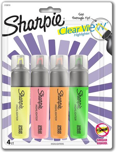SHARPIE Highlighter, Clear View Highlighter with See-Through Chisel Tip, Tank Highlighter, Assorted, 8 Count in Kuwait