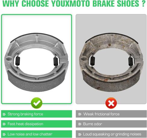 أحذية الفرامل الخلفية Youx Moto لسوزوكي King Quad 300 LTF4WDX 1991-1998/ LT300E 1987-1989/ Quadrunner LTF500F 1998-2002/ QuadMaster LTA500F 2000-2001/ LT250EF T-F300F GT750 GS750T أحذية فرامل الطبل in Saudi Arabia
