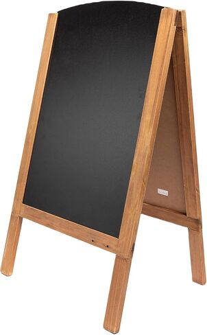 HPC ديكور سبورة طباشير مقاس 32 بوصة × 18 بوصة، لوحة إشارة سبورة على شكل حرف A، لوحة مغناطيسية ريفية مزدوجة الجوانب، سبورة القائمة، علامات لوحة الساندويتش في الهواء الطلق، حامل السبورة لحفل الزفاف أو عرض المطعم in Kuwait