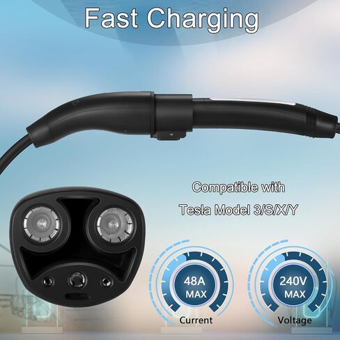 for Tesla Charger Extension Cable Compatible with Tesla Model X/Y/3/S, 20ft Max 240V 48A Tesla EV Charger Extension Cords NACS Plug for Home and Outdoor in Saudi Arabia