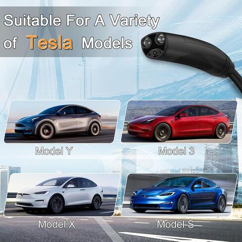 for Tesla Charger Extension Cable Compatible with Tesla Model X/Y/3/S, 20ft Max 240V 48A Tesla EV Charger Extension Cords NACS Plug for Home and Outdoor in Saudi Arabia