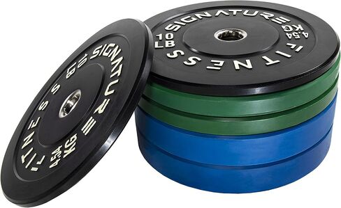 لوحات وزن أوليمبية ممتصة للصدمات مقاس 2 بوصة من Signature Fitness مع قضيب أوليمبي بطول 7 أقدام، عبوات متعددة in Saudi Arabia