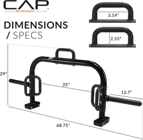 CAP Barbell Deluxe Open Trap Bar, Hex Bar, Shrug Bar, Deadlift Bar for Olympic and Standard Plates - Black in Kuwait