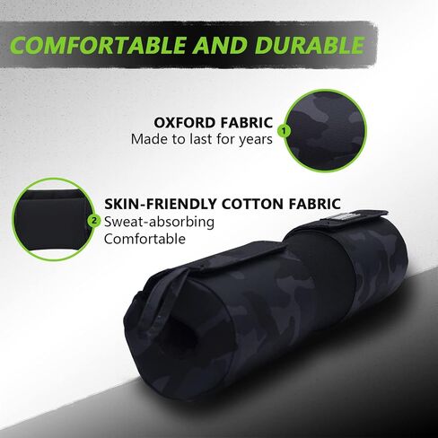 Barbell Pad Built-in Velcro Straps and Anti-slide Design for Hip Thrusts, Squats and Lunges, Neck & Shoulder Protective Pad - Fits Standard and Olympic Bars in Saudi Arabia