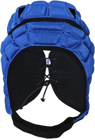 Kids Adjustable Rugby Helmet Soft Padded Football Headgear with Chin Strap Soccer Youth Head Protector Cap Flag Football Hockey Headguard Cap Protective Headgear in Saudi Arabia
