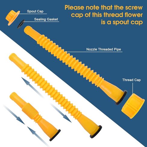 Gas Can Spout Replacement ，Gas Can Nozzle，for 1/2/5/10 Gallon Gas Can Replacement of Old Style Gas Cans Includes Nozzle, Vent caps, Rubber Gasket, Drill bits, Auxiliary Base Cap in Saudi Arabia