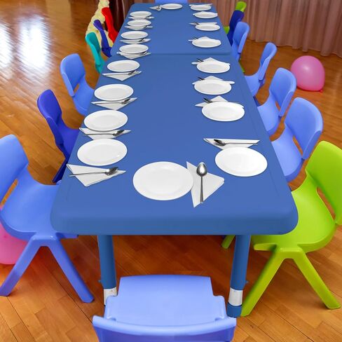 24" W x 47" L Rectangular Plastic Height Adjustable Activity Table with Large Dry Erase Table Top for Classrooms Toddler Furniture for Daycare, Daycare, Homes, Cornflower, etc (Green,1 Pcs) in Saudi Arabia