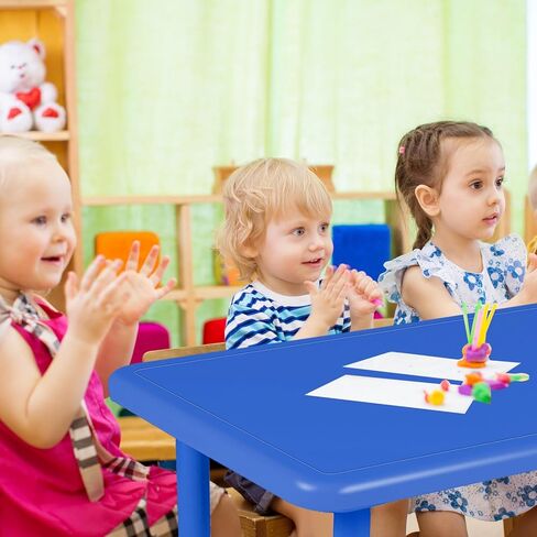 24" W x 47" L Rectangular Plastic Height Adjustable Activity Table with Large Dry Erase Table Top for Classrooms Toddler Furniture for Daycare, Daycare, Homes, Cornflower, etc (Green,1 Pcs) in Saudi Arabia