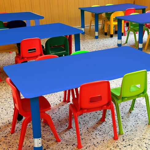 24" W x 47" L Rectangular Plastic Height Adjustable Activity Table with Large Dry Erase Table Top for Classrooms Toddler Furniture for Daycare, Daycare, Homes, Cornflower, etc (Green,1 Pcs) in Saudi Arabia