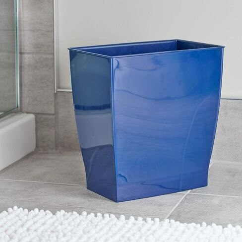 InterDesign Mono Wastebasket Trash Can - Rectangular, Navy in Saudi Arabia