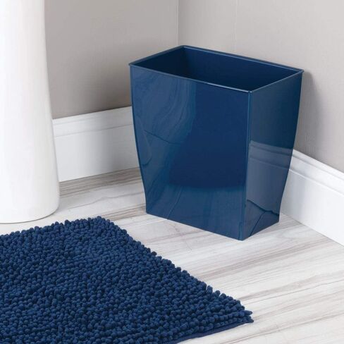 InterDesign Mono Wastebasket Trash Can - Rectangular, Navy in Saudi Arabia