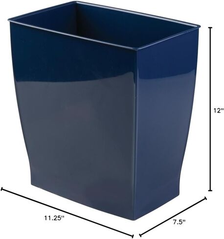 InterDesign Mono Wastebasket Trash Can - Rectangular, Navy in Saudi Arabia