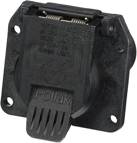 Pollak 11-893P RV 7-Way Socket (Oem Style) , Black in Saudi Arabia