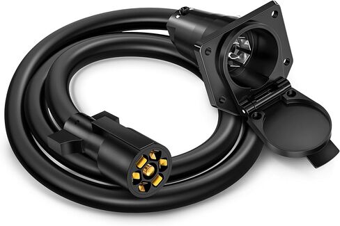 MICTUNING 7 Way Trailer Plug Socket Extension Cable - 7 Blade Trailer Wiring Connector Cord Wire 3ft 10-14 AWG in Saudi Arabia