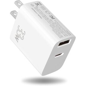 Dual USB C 33W Fast Wall Charger, Mini Block Power Brick Type C Wall Adapter Plug Qc3.0 for iPhone 13 12 11 Pro Max Xs Xr X, ipad Pro, Airpods Pro, Samsung Galaxy,Pixel 6 3 Smartphones Tablets Switch
