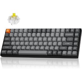Keychron K2 Max QMK/VIA 2.4 GHz & Bluetooth Wireless Custom Mechanical Keyboard for Mac/Windows/Linux, 75% Layout Keyboard White Backlight Banana Switch - Black