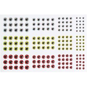 PATIKIL Fishing Lure 3D Eyes 3mm/4mm/5mm/6mm, 183Pcs Waterproof Artificial Fish Eye Fly Tying Lures Crafts Tackle Accessory DIY for Fishing Baits, Multicolored