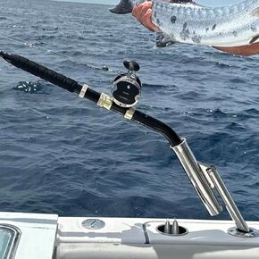 Fish Fighting Rod Holder - First Time on The Market - Works with Straight and Bent rods