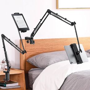 Stand Holder for Kindle,Tablet Stand Holder, Overhead Bed Phone Stand Angle Height Adjustable Holder,Universal Stand Holder Compatible with iPhone iPad Pro Air Mini/Samsung Tab/E-Readers