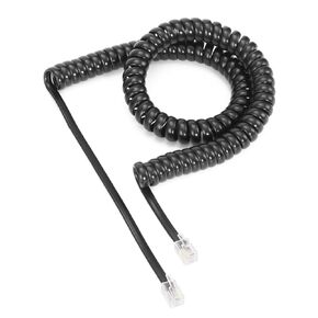 16 FeeT Uncoiled Phone Cord, Long Telephone Curly Cord, 2 FeeT Coiled,1 Pack, Phone Cord for Landline RJ9 Black, Used at Home/Office/Hotel