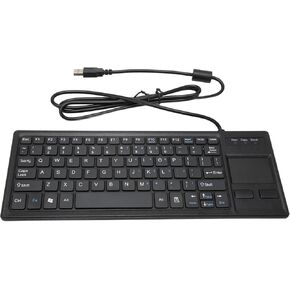 Wired Keyboard with Touchpad, Thin USB Keyboard Trackpad Combo Support HUB Function, Portable Scissors Keyboard with Trackpad for Industrial, Mini Compact Touch Keyboard