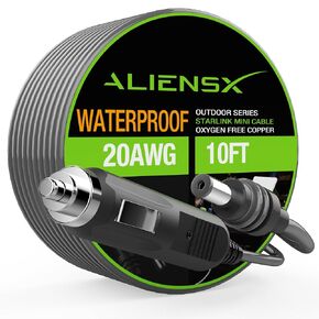 ALIENSX 3M/10FT Car Charger to DC Power Cable for Starlink Mini, 12V Car Auto Power Supply for Starlink Mini Satellite 20AWG, Plug and Play, Replacement Starlink Cord for Car/Truck/Bus/Van/Ships
