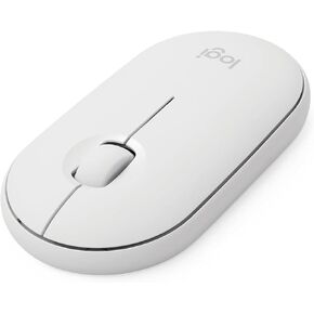 Logitech Pebble i345 Mouse - Wireless, Bluetooth only (NO USB Receiver) 1000 dpi - Scroll Wheel - 3 Button(s) - White (Renewed)