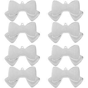 Toddmomy 10pcs Dog Tag Labels Pet Bones Dog Id Tag Dog Name Tags Blank Dog Identification Tags Blank Tags for Cat Puppy Tag Puppy Name Tag for Dogs Charm Stainless Steel Bow