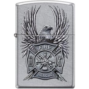 Zippo Lighter- Firefighter Flag Fireman Black Matte Windproof Lighter #Z5256