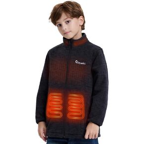 Kids Heated Jacket 7.4V 10000mAh Portable Battery,Fleece Fabric Heating Coat Warming Jackets for Girls