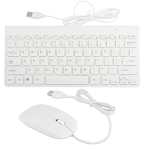 Ultra Thin Usb, Optical Mouse Mice Set Combo For Hd Cctv Kamera Wired Keyboard Camera Mini Pc Laptop (White)