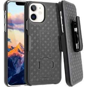 Fingic for iPhone 16 Plus Case with Belt Clip Holster Case Slim Combo Shell with Kickstand Swivel Holster Rugged Shockproof Antiscratch Full Body Protective Case for iPhone 16 Plus,6.7 inch,2024,Black