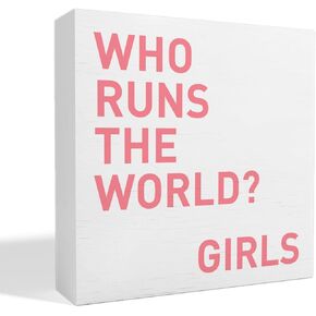 Nursery Table Decor for Girls, Nursery Newborn Baby Girls Bedroom Desk Decor Nursery Decoration for Toddler Kids Room Playroom, Long Live Girlhood, Wooden Box Sign