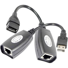 USB 2.0 Extender USB to RJ45 Extension Adapter Over Cat5/Cat5e/Cat6 Cable Connector Adapter up to 150ft