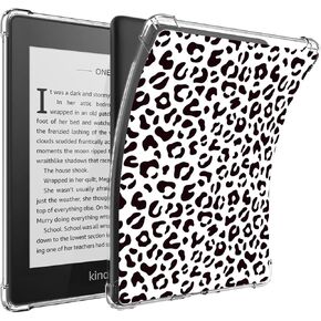 Case for 6.8" Kindle Paperwhite 11th Generation 2021 and Paperwhite Signature Edition, Slim Soft Flexible Transparent Silicone TPU Shockproof Cover, Leopard Print 02