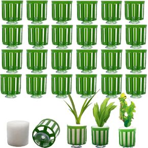 24 Set Anti-Floating Aquarium Plant Rings, Aquatic Plants Fixed Rings with Suction, Aquarium Landscape Plastic Plant Fixing Aquarium Plant Weights Pot Fish Tank Accessories