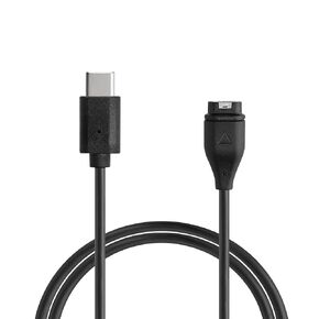 kwmobile Charger Compatible with Garmin Forerunner 265 / 265S / 965 - Charger USB-C Cable for Charging Smart Watch - Black